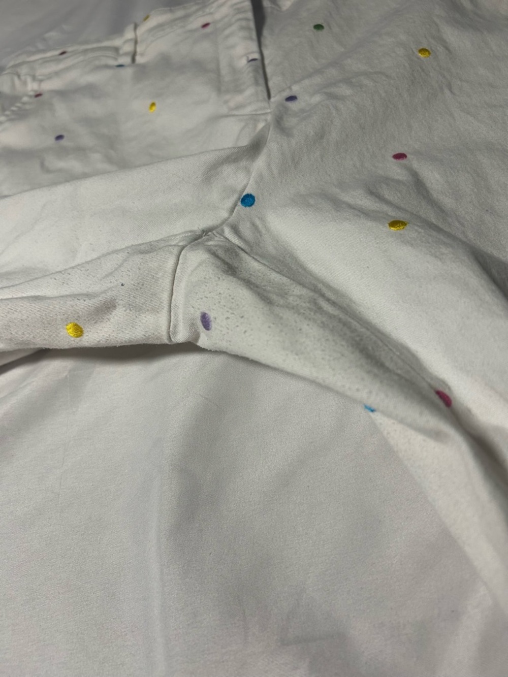 Briggs New York Womens Capri Pants White Embroidered Polka Dots Size 16 - Picture 5 of 13